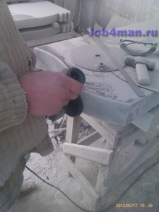 Полировка гранита и мрамора с помощью болгарки и АГШК